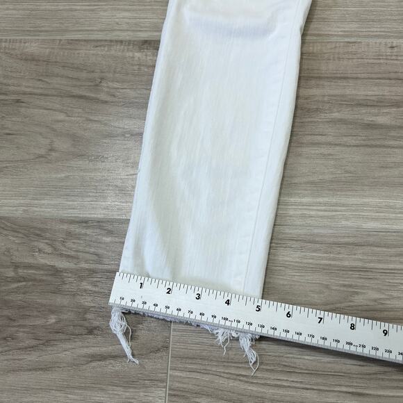 MADEWELL 10" High Rise Skinny Crop White Button-Fly Frayed Hem Jeans Size 24 - Picture 6 of 11